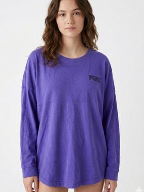Victoria’s Secret PINK Oversized Long‑Sleeve Tee Y2K Loungewear Cozy Streetwear